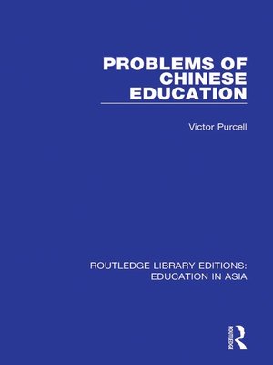 cover image of Problems of Chinese Education